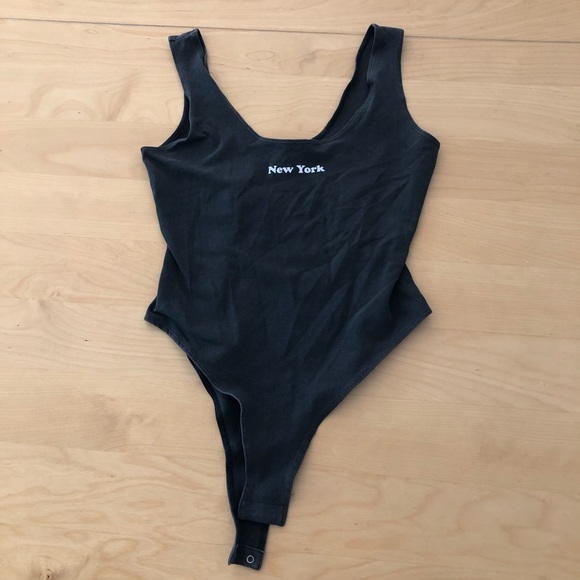 Forever 21 New York bodysuit S washed gray - Picture 3 of 14